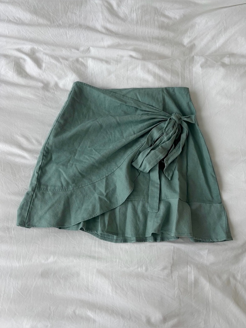 Showpo Sage Green Wrap Skirt Size US 8